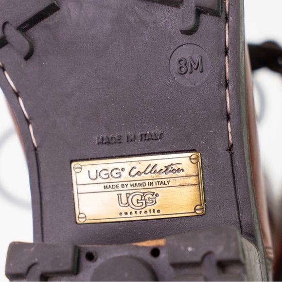 UGG Collection Sassari Leather Combat Ankle Boots Womens 8 Shearling $695 MSRP - Picture 11 of 12